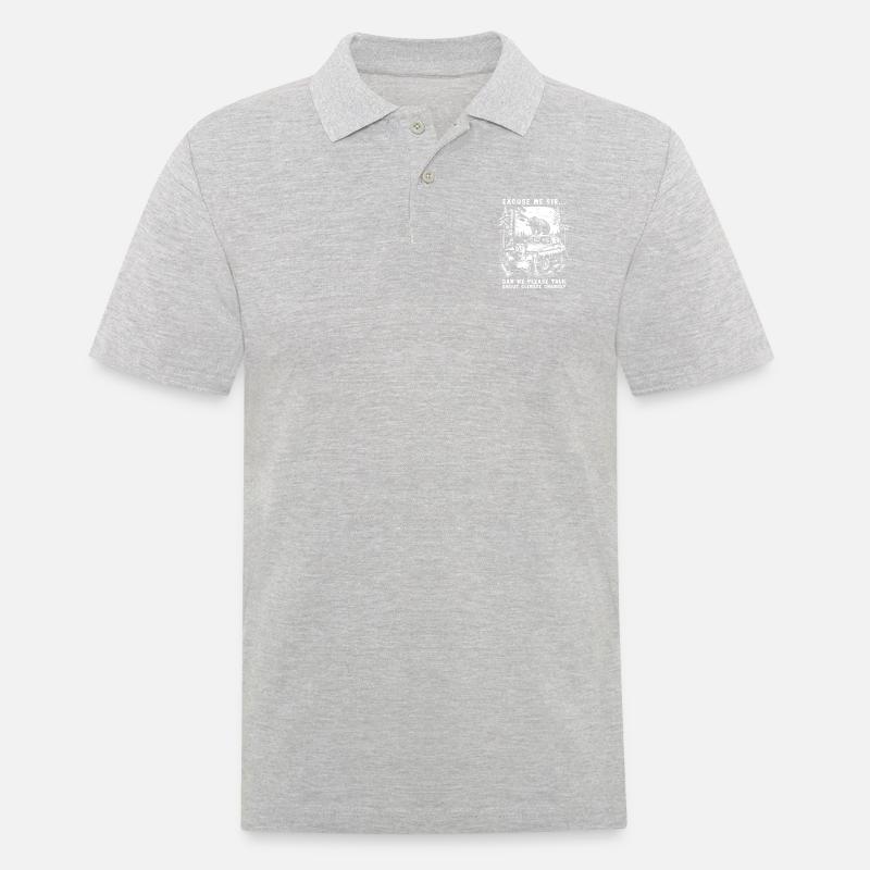 Climate Change Brown Bear - Männer Poloshirt - Grau meliert