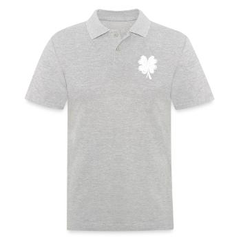 White four-leaf clover - Men's Polo Shirt - heather grey - Front - Kai (181cm)