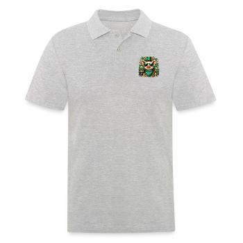 Cool pig with shamrock - Men's Polo Shirt - heather grey - Front - Kai (181cm)