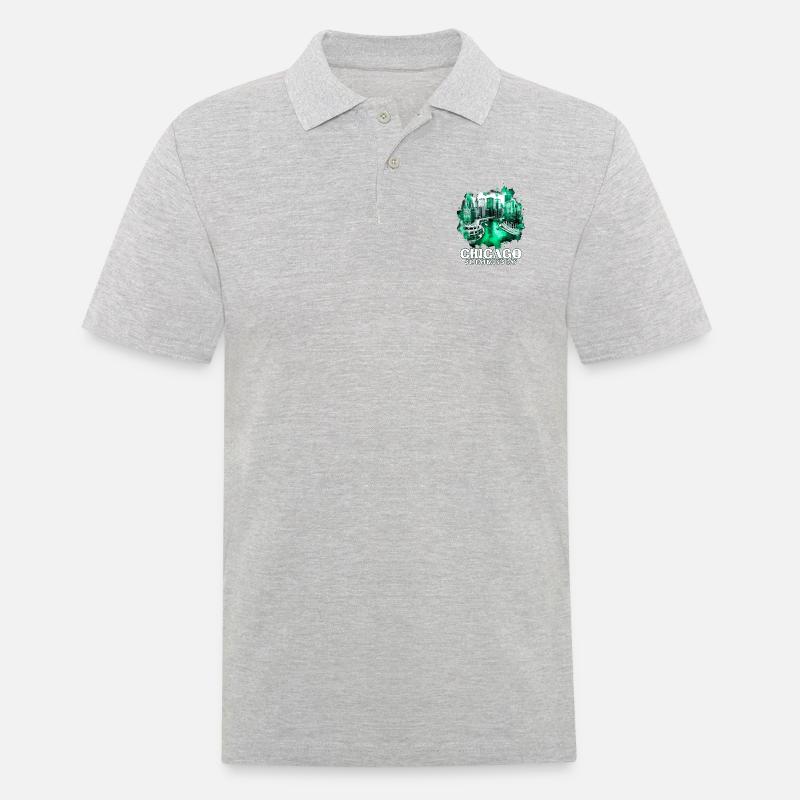 Chicago St. Patrick's Day - Männer Poloshirt - Grau meliert