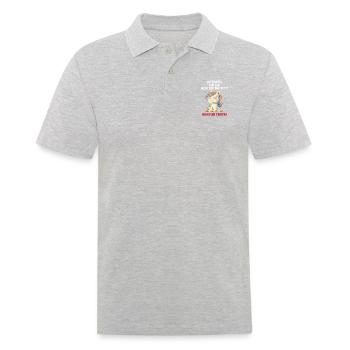 You think I'm small, sweet and nice, bad mistake - Men's Polo Shirt - heather grey - Front - Kai (181cm)