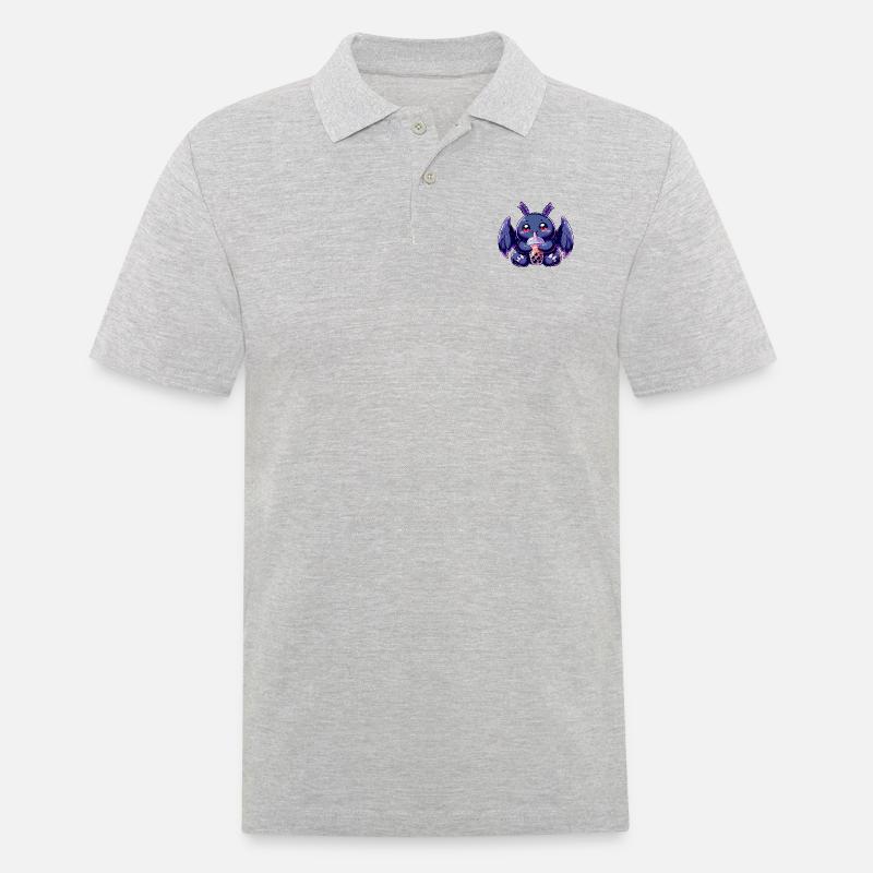 Mothman Bubble Tea - Männer Poloshirt - Grau meliert