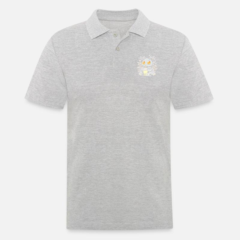 Mothman Bubble Tea - Männer Poloshirt - Grau meliert