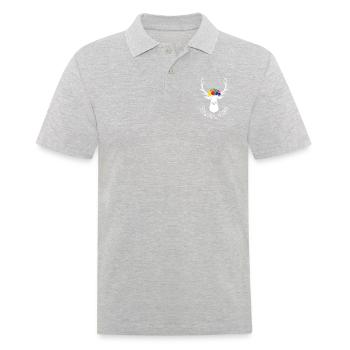 Hirsch Schwarzwaldbub weiss - Männer Poloshirt - Grau meliert - Vorne - Kai (181cm)