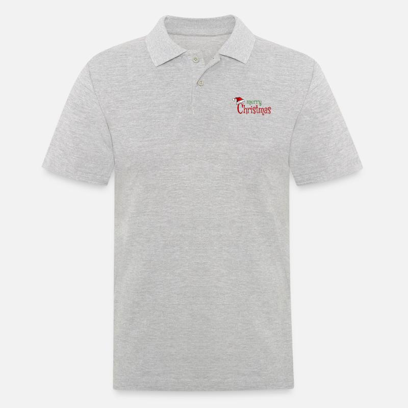 Frohe Weihnachten - Männer Poloshirt - Grau meliert