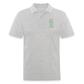 manger des plantes sauver notre planète - Polo Homme - gris chiné - Devant - Kai (181cm)