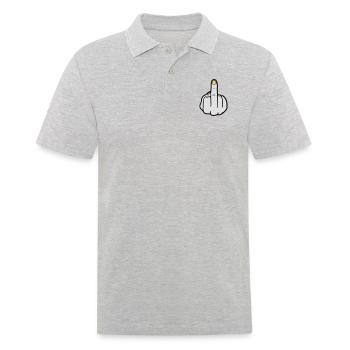 mittelfinger_colors - Männer Poloshirt - Grau meliert - Vorne - Kai (181cm)