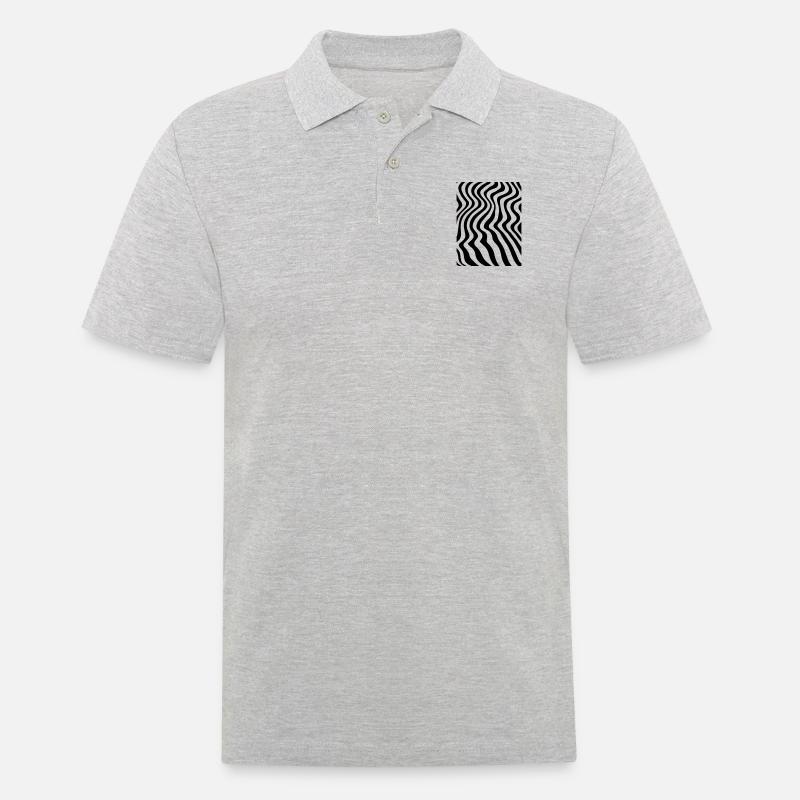 Databending Lines - Männer Poloshirt - Grau meliert