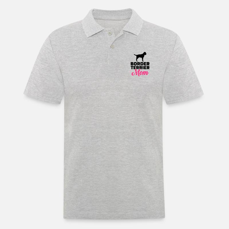 Border Terrier - Männer Poloshirt - Grau meliert