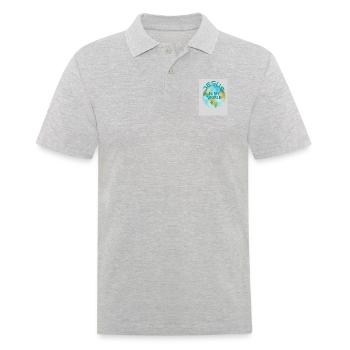 JESUS IST MEINE WELT - Männer Poloshirt - Grau meliert - Vorne - Kai (181cm)