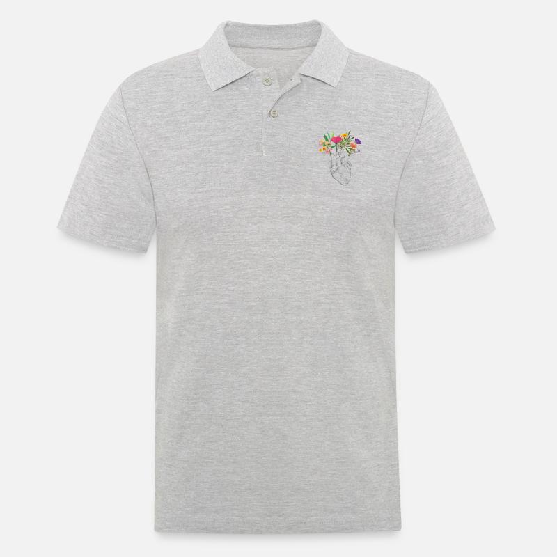 Cuore - Polo da uomo - grigio melange