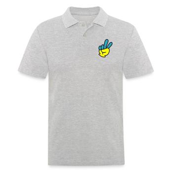 Peace Hand Ukraine - Männer Poloshirt - Grau meliert - Vorne - Kai (181cm)