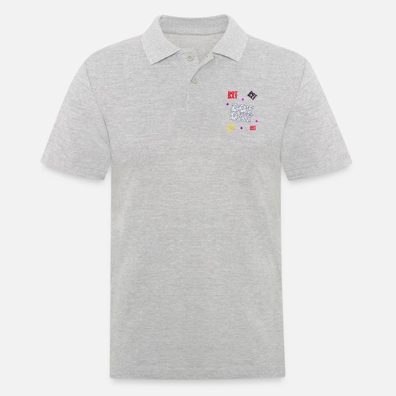 Dotday bunt - Text Pattern - Männer Poloshirt - Grau meliert