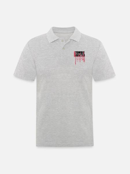 zombie hunter Halloween Quote - Men's Polo Shirt - heather grey