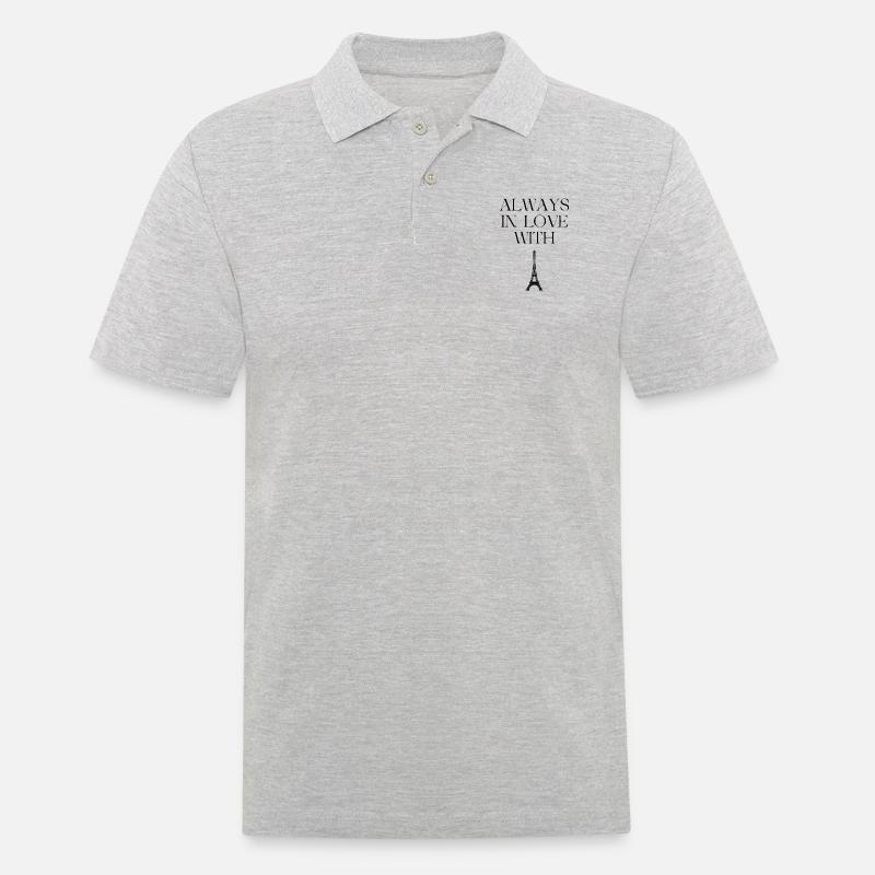 PARIS - Männer Poloshirt - Grau meliert
