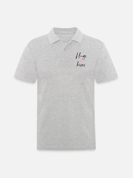 hugs & kisses - Men's Polo Shirt - heather grey