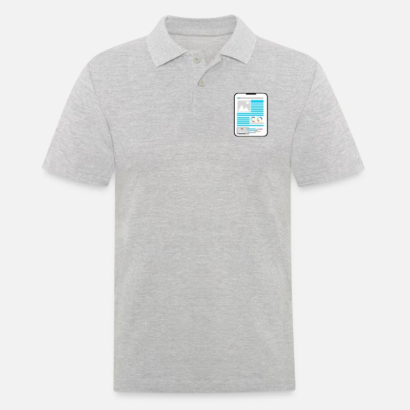 Tablet - Männer Poloshirt - Grau meliert