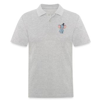 Adorable blue comic elephant With hat - Men's Polo Shirt - heather grey - Front - Kai (181cm)