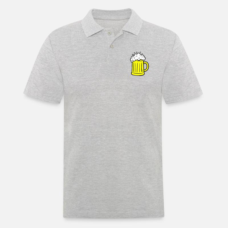 Bier Comic Bierglas - Männer Poloshirt - Grau meliert
