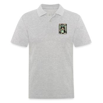 Katze und Kaffee ist alles was ich brauche - Männer Poloshirt - Grau meliert - Vorne - Kai (181cm)