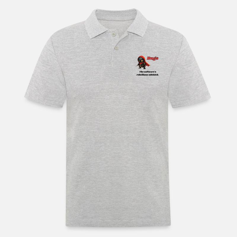 Bugs - The software's rebellious sidekick. - Männer Poloshirt - Grau meliert