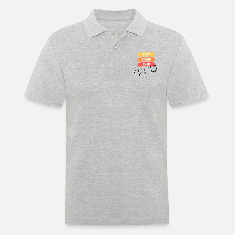 Fast, cheap, good - pick two! - Männer Poloshirt - Grau meliert