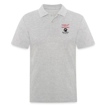 Vorsicht Frauchen - Männer Poloshirt - Grau meliert - Vorne - Kai (181cm)