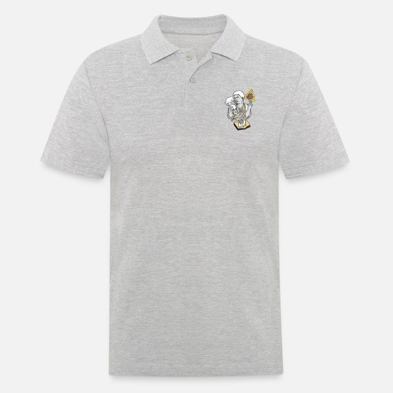 Statue Schädel Siegessäule - Männer Poloshirt - Grau meliert