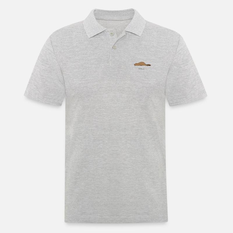 Biberdamm it - Männer Poloshirt - Grau meliert