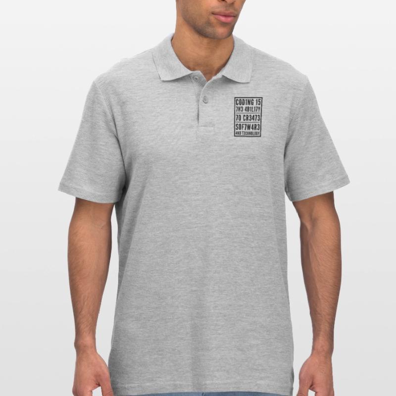 Programmation Coden L337 Leetspeak Saying Polo Homme