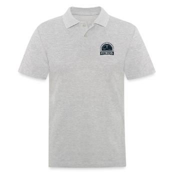 Fitness Hantel Schwarz - Männer Poloshirt - Grau meliert - Vorne - Kai (181cm)