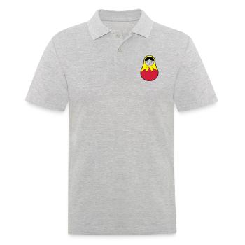 Matroschka / Babuschka - russische Puppe in Puppe - Männer Poloshirt - Grau meliert - Vorne - Kai (181cm)
