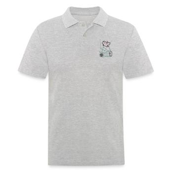 Schatz - Ankerplatz - 3 Farb Vektor - Männer Poloshirt - Grau meliert - Vorne - Kai (181cm)