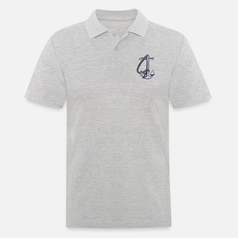 anchor - anker - Männer Poloshirt - Grau meliert