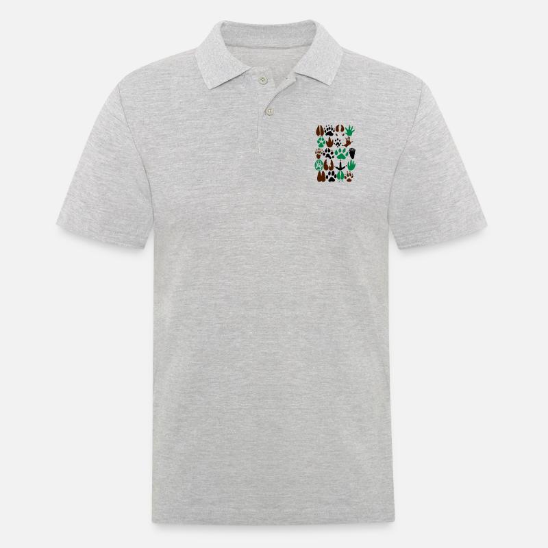 traces2 - Männer Poloshirt - Grau meliert