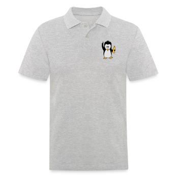Ivre beuverie bière pingouin - Polo Homme - gris chiné - Devant - Kai (181cm)