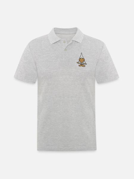 funny dwarf - Men's Polo Shirt - heather grey