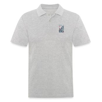 Südharz Merch - Görsbach - Männer Poloshirt - Grau meliert - Vorne - Kai (181cm)