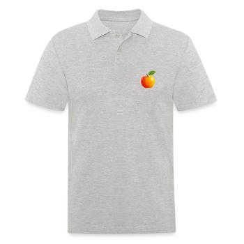 Apfel Apple Obst Frucht Früchte Zeichnung - Männer Poloshirt - Grau meliert - Vorne - Kai (181cm)