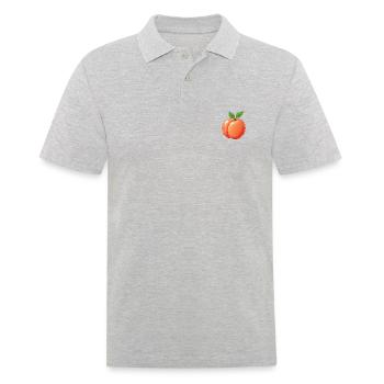 Peach Peach Fruit Fruit Fruits Drawing - Men's Polo Shirt - heather grey - Front - Kai (181cm)