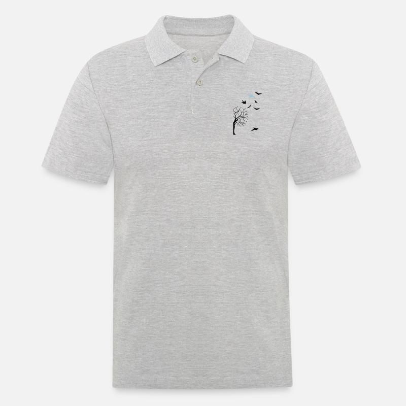 design - Männer Poloshirt - Grau meliert