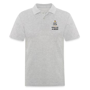 Keep calm bring me a Beer Biergarten durstig Grill - Männer Poloshirt - Grau meliert - Vorne - Kai (181cm)