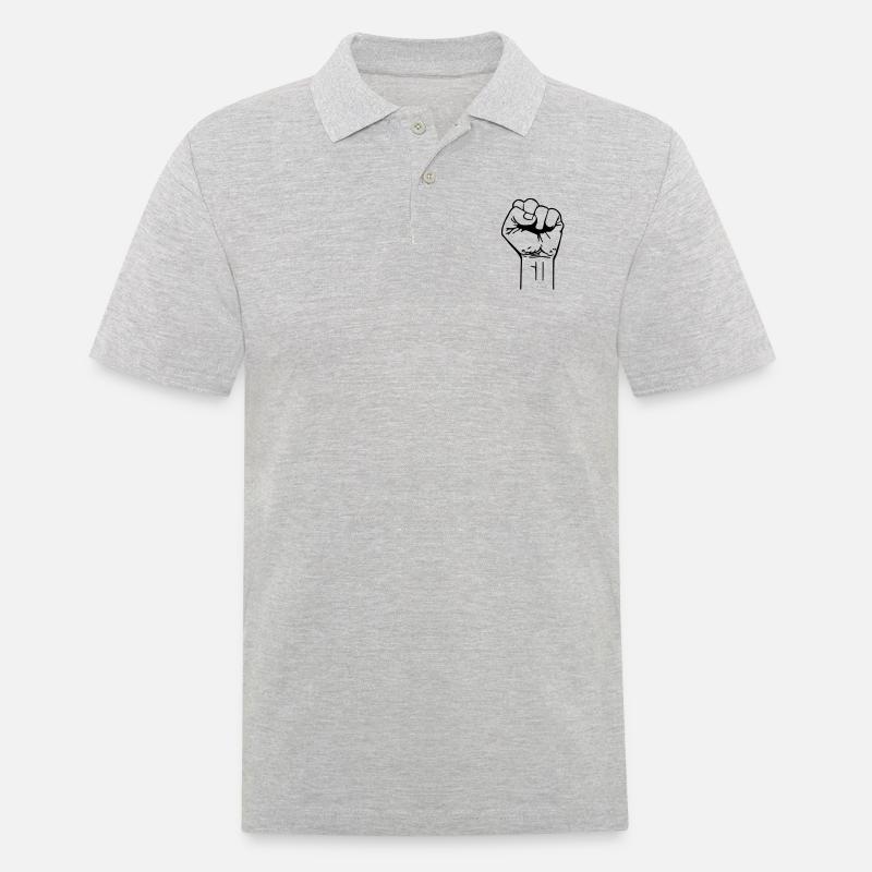 faust - Männer Poloshirt - Grau meliert