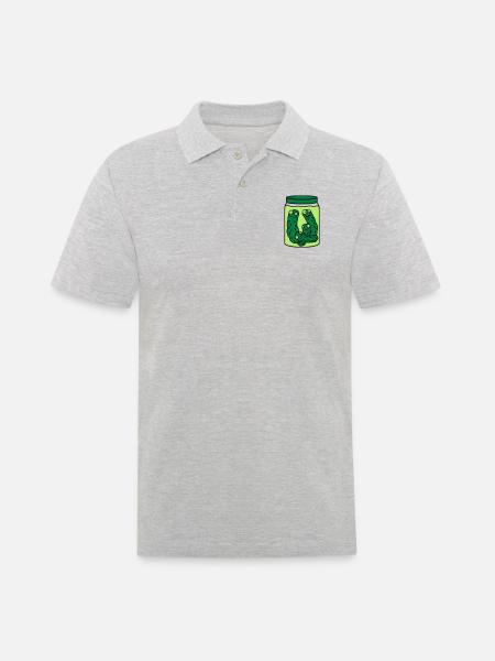 Funny Cucumber Preserving Jar - Men's Polo Shirt - heather grey