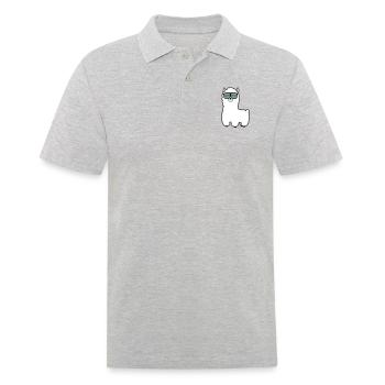 lama_002 - Männer Poloshirt - Grau meliert - Vorne - Kai (181cm)