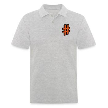 HASHTAG - Männer Poloshirt - Grau meliert - Vorne - Kai (181cm)