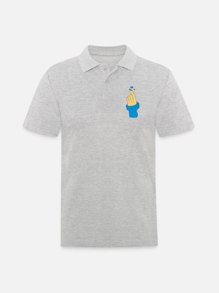 Love U Korean - Men's Polo Shirt - heather grey