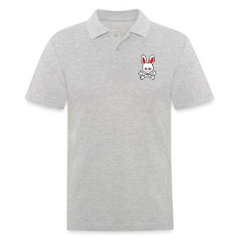 Crâne Lapin Rouge - Polo Homme - gris chiné - Devant - Kai (181cm)