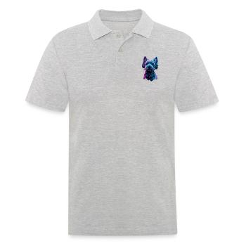 West Highland White Terrier, Westi, DJ, Hund - Männer Poloshirt - Grau meliert - Vorne - Kai (181cm)