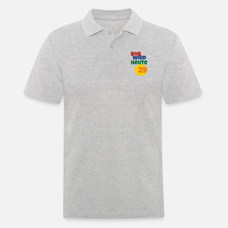 bob wird heute 29 - Männer Poloshirt - Grau meliert
